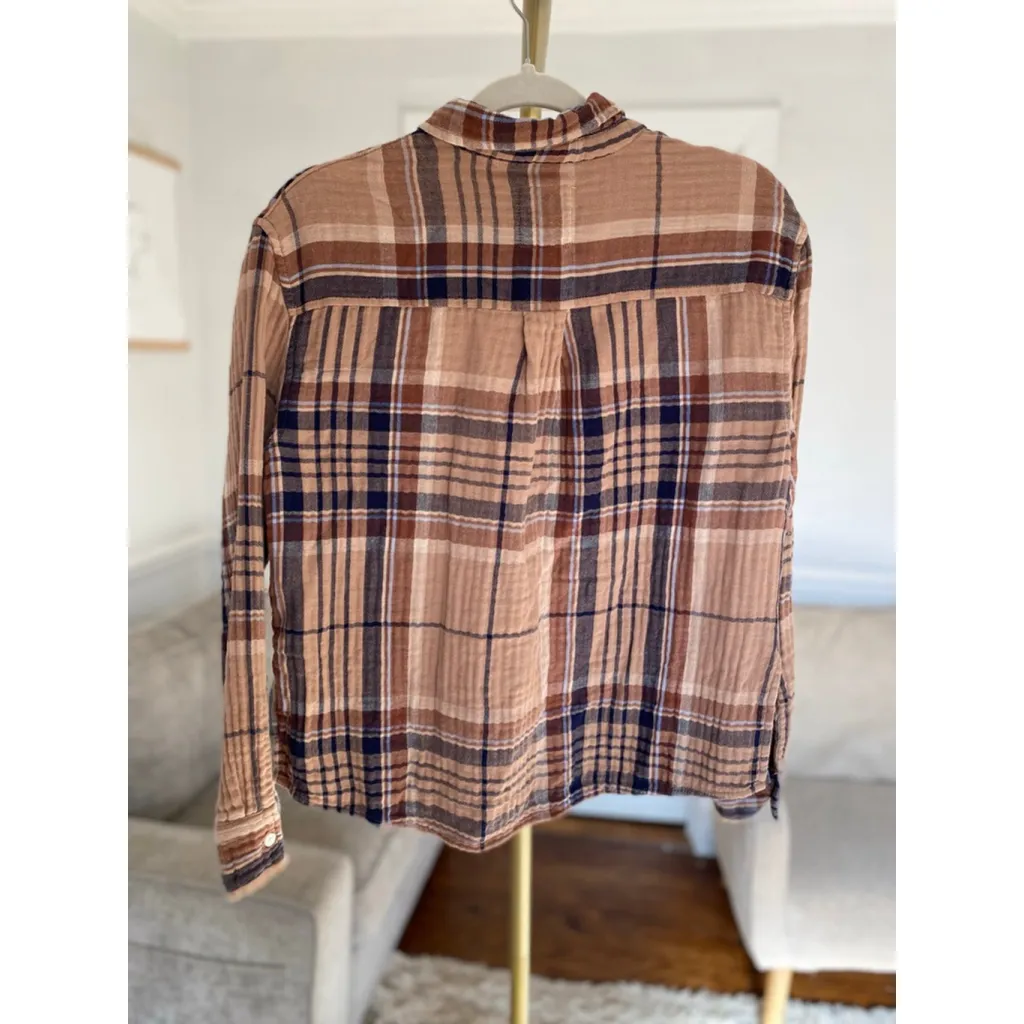 Aerie Plaid LUMBERJANE Shacket Button Up 100% Cotton Quiet Luxury Old Money XS - Image 4
