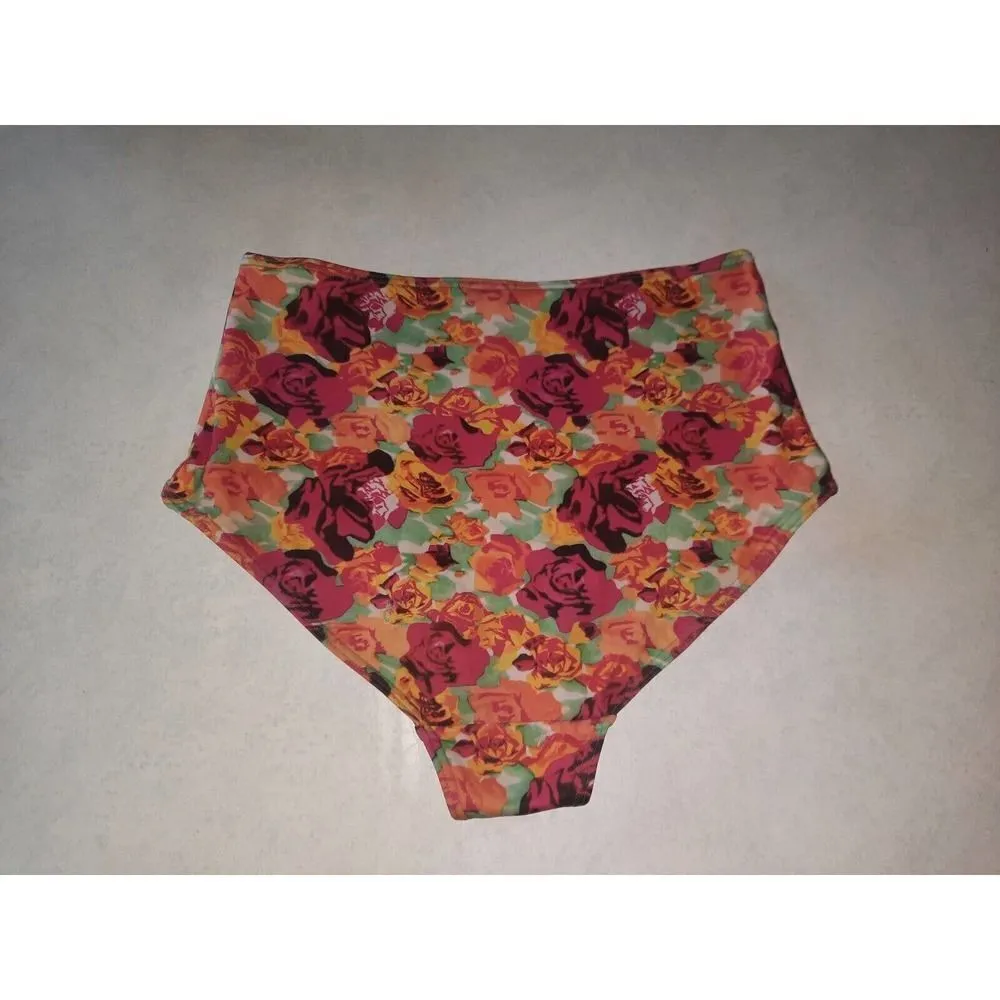 Women's Topshop Pink Floral High Waist Bikini Bottoms Size 4 NWOT - Image 2