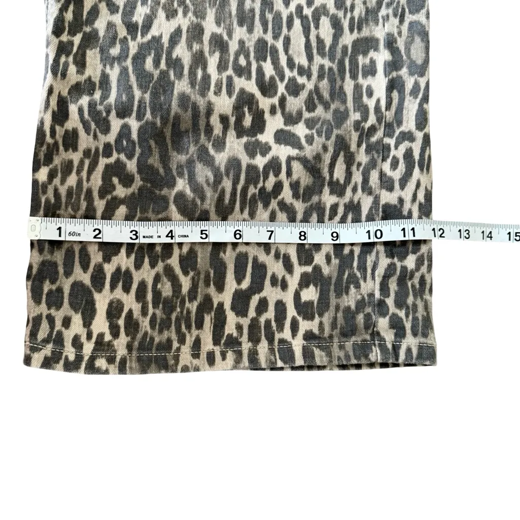 Simply Vera Vera Wang Black & Tan Leopard Print Women's Jeans straight leg sz4 - Image 7