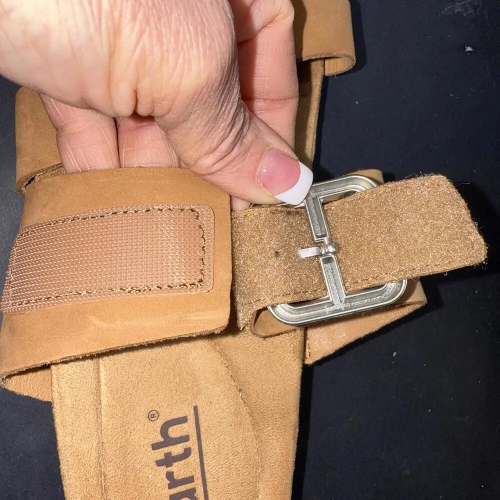 Earth Brown Leather & Cork Comfort Cushioned Strappy Slip-on Casual Sandals 8.5M - Image 7