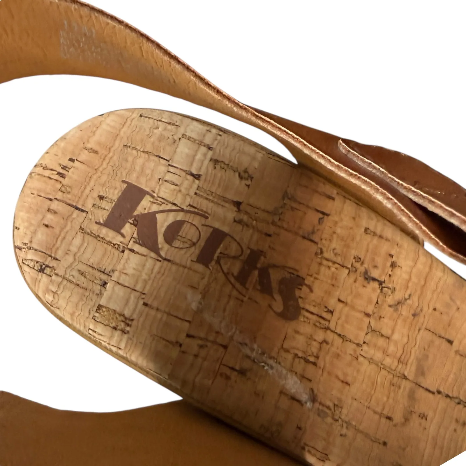 Korks Ease Desiree Slingback Sandal Brown Studded Brown Cork Wedge Platform 11M Size 11 - Image 3