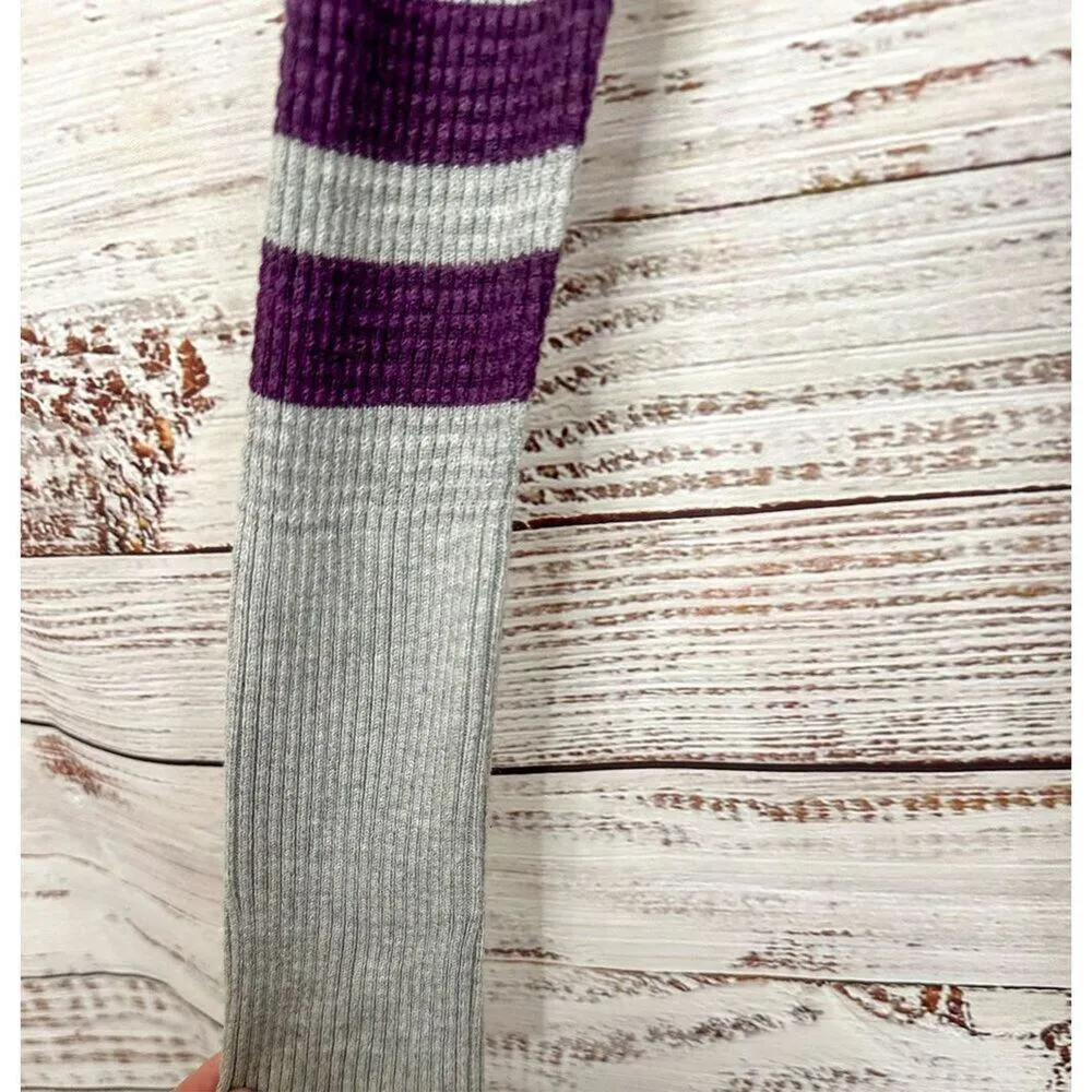 American Eagle Outfitters Women's Striped Cardigan Sweater Gray Purple Small - Image 5