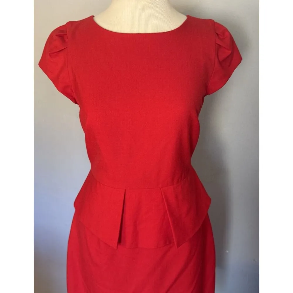 J.Crew Dress Crepe Cap Sleeve Size 2 Red Holiday Christmas Party Career Office - Image 2