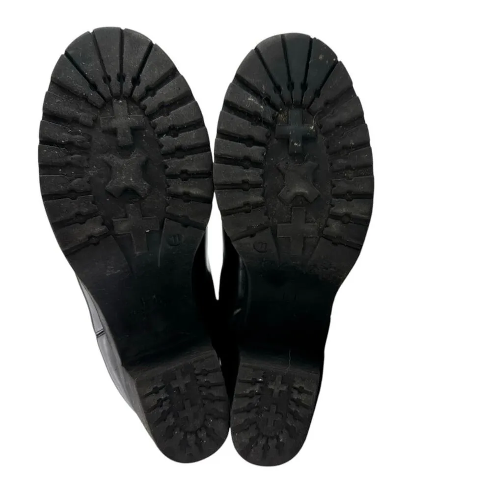 Halston Women's Black Vegan Leather Round Toe Block Heels Chelsea Boots Size 11 - Image 3