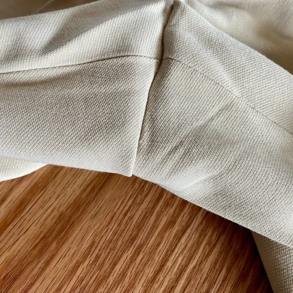 Emanuel Ungaro Grupo Designer Cream Wool Dress Pants Womens 16 Tan - Image 4