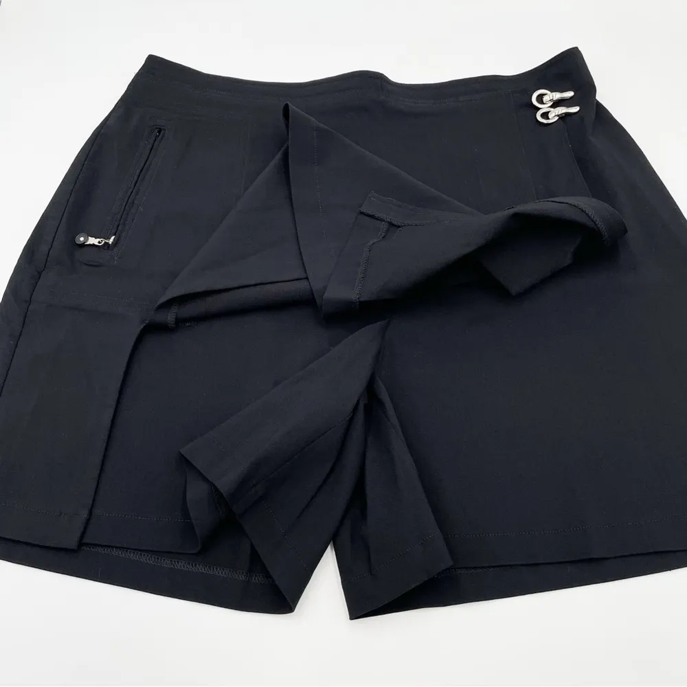 Jamie Sadock Women's Wrap Front Pleated Tennis Golf Skort Shorts Black Size 14 - Image 3