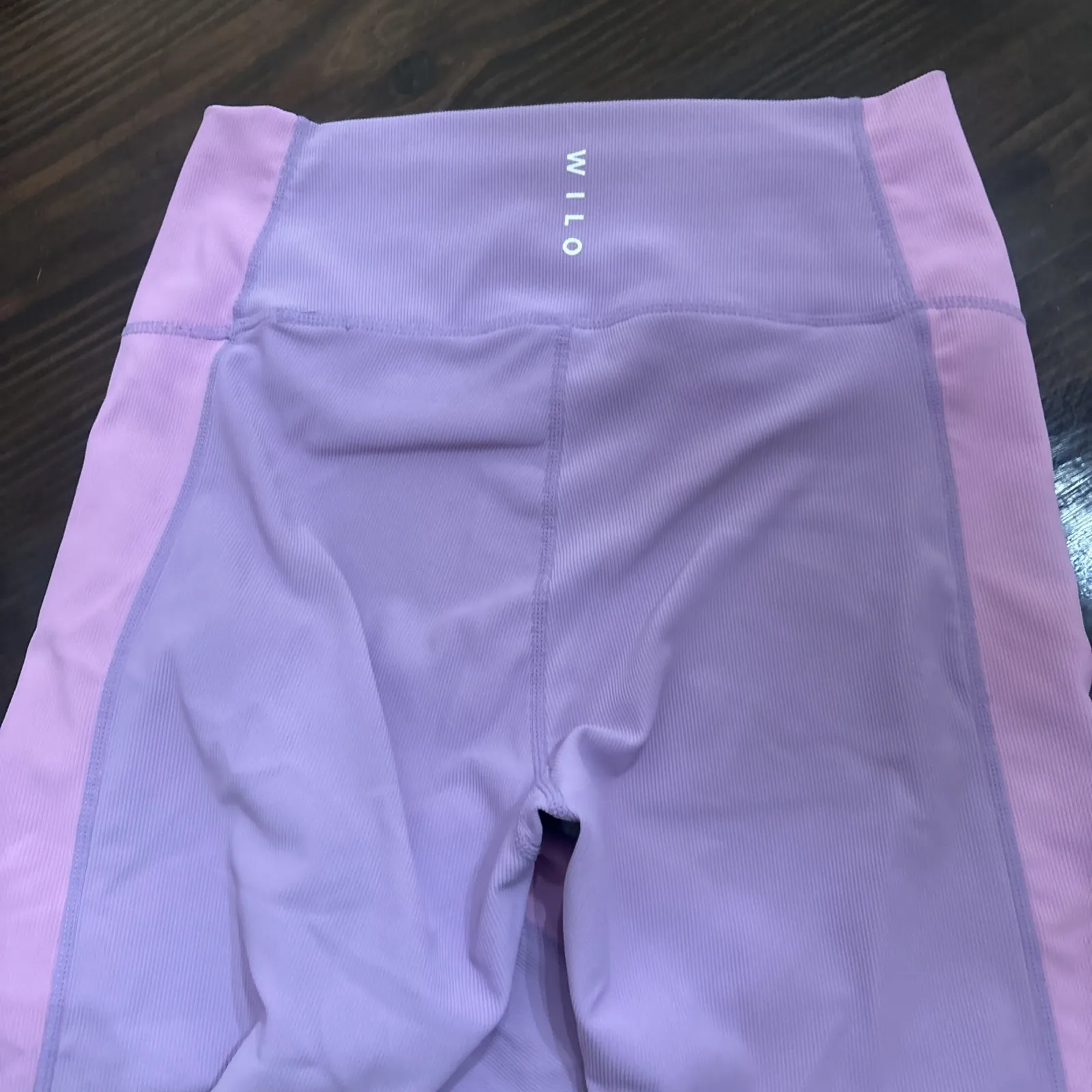 Wilo The Label Leggings Large Ribbed 7/8 Ankle Pink Purple Anthropologie - Image 3