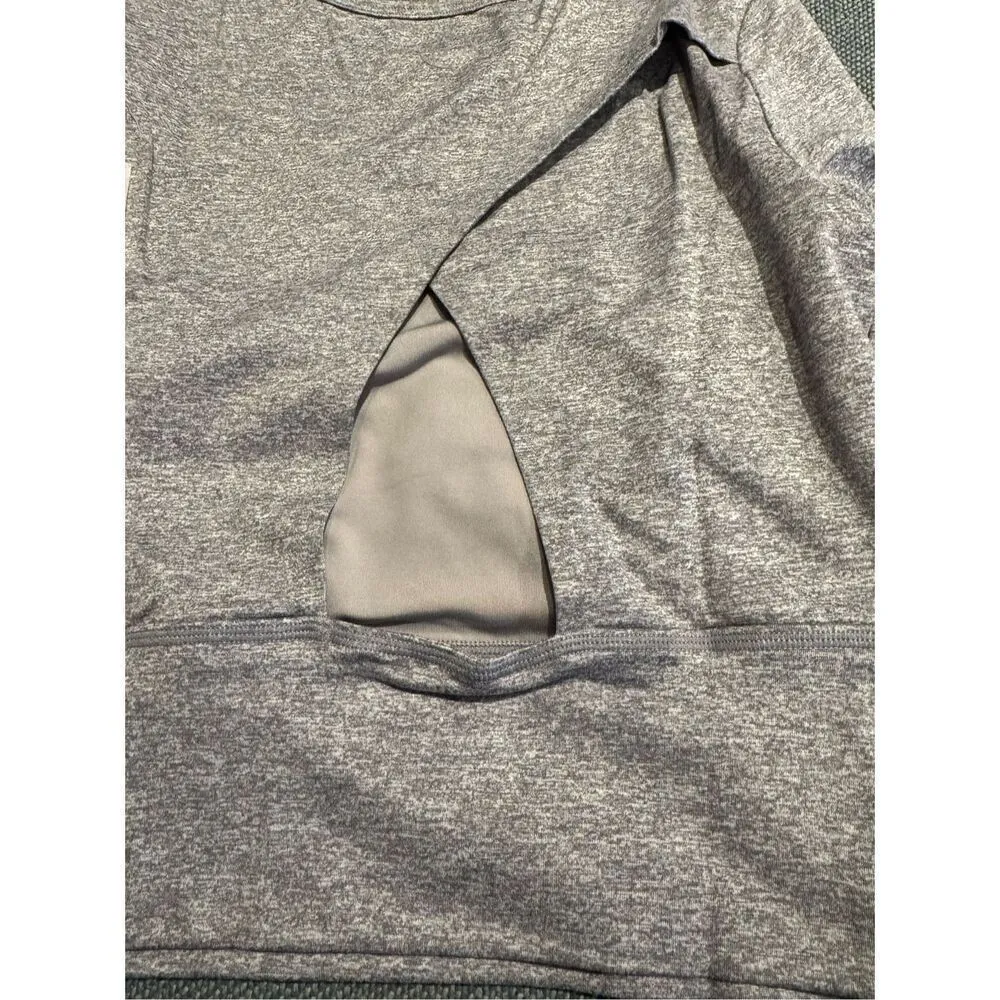 Celestial Bodiez NWT Cropped Long Sleeve Rise to Power Top in 'Smoke Gray' Large Gray - Image 8