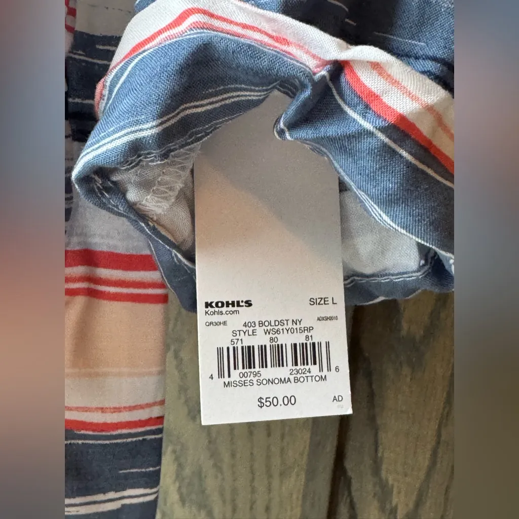 Sonoma Striped drawstring waist Dress Large - Image 9