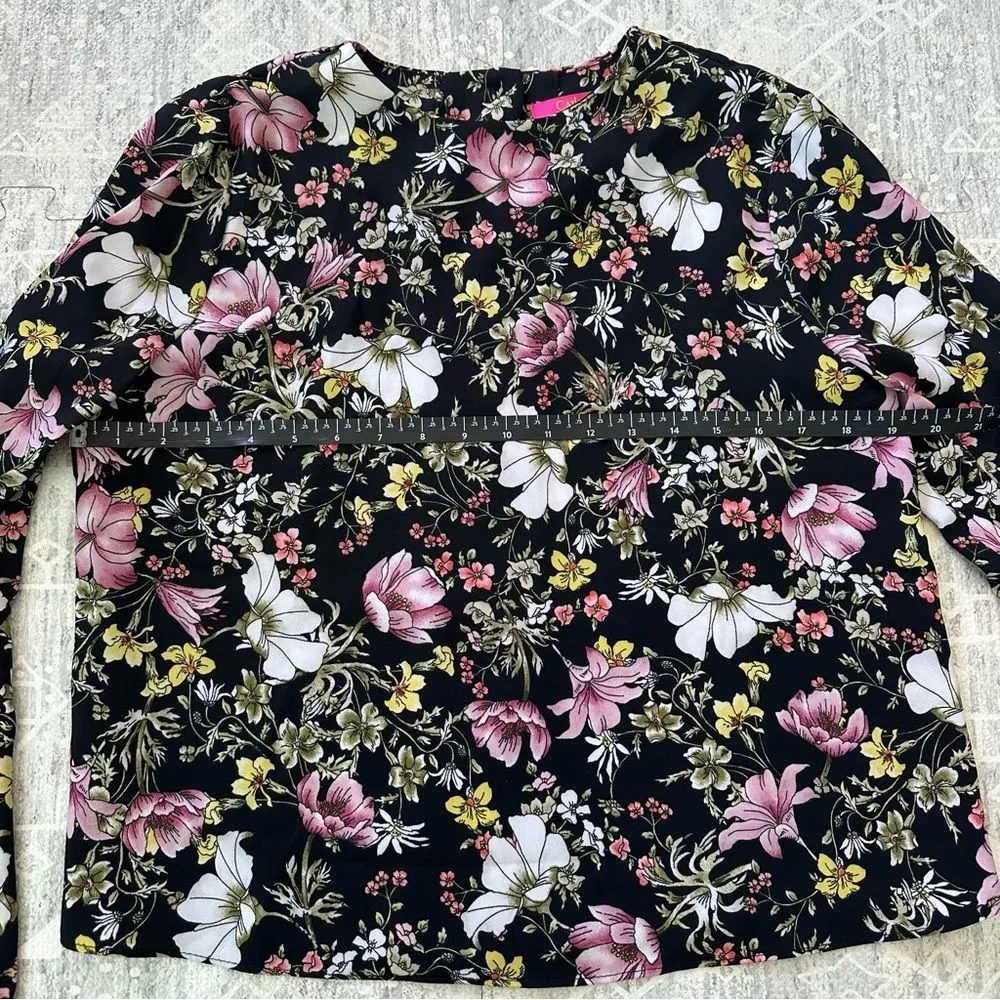 Catherine Malandrino Floral Long Sleeve Flouncy Flare Career Blouse Top Sz S - Image 15