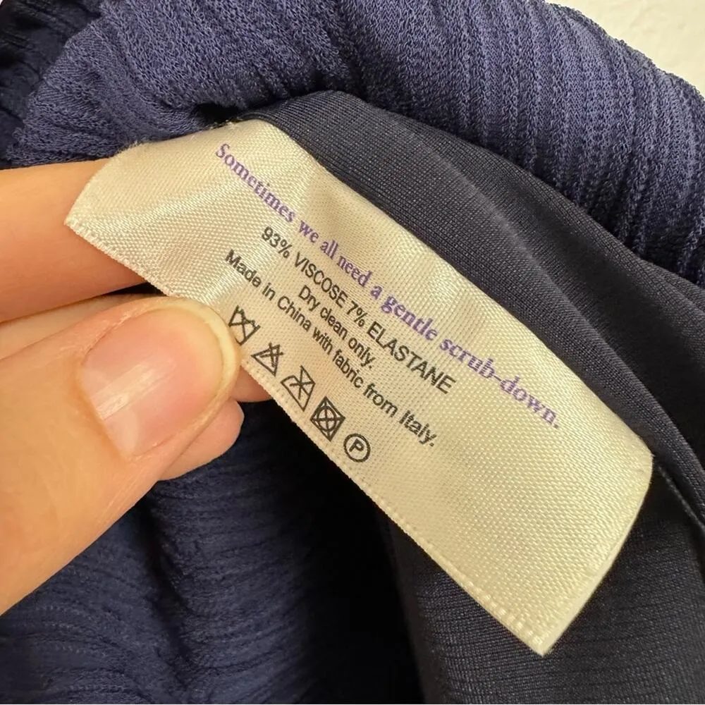 MM Lafleur Navy Blue Montgomery Pleated Skirt Womens 8 Lagenlook Designer Artsy - Image 6