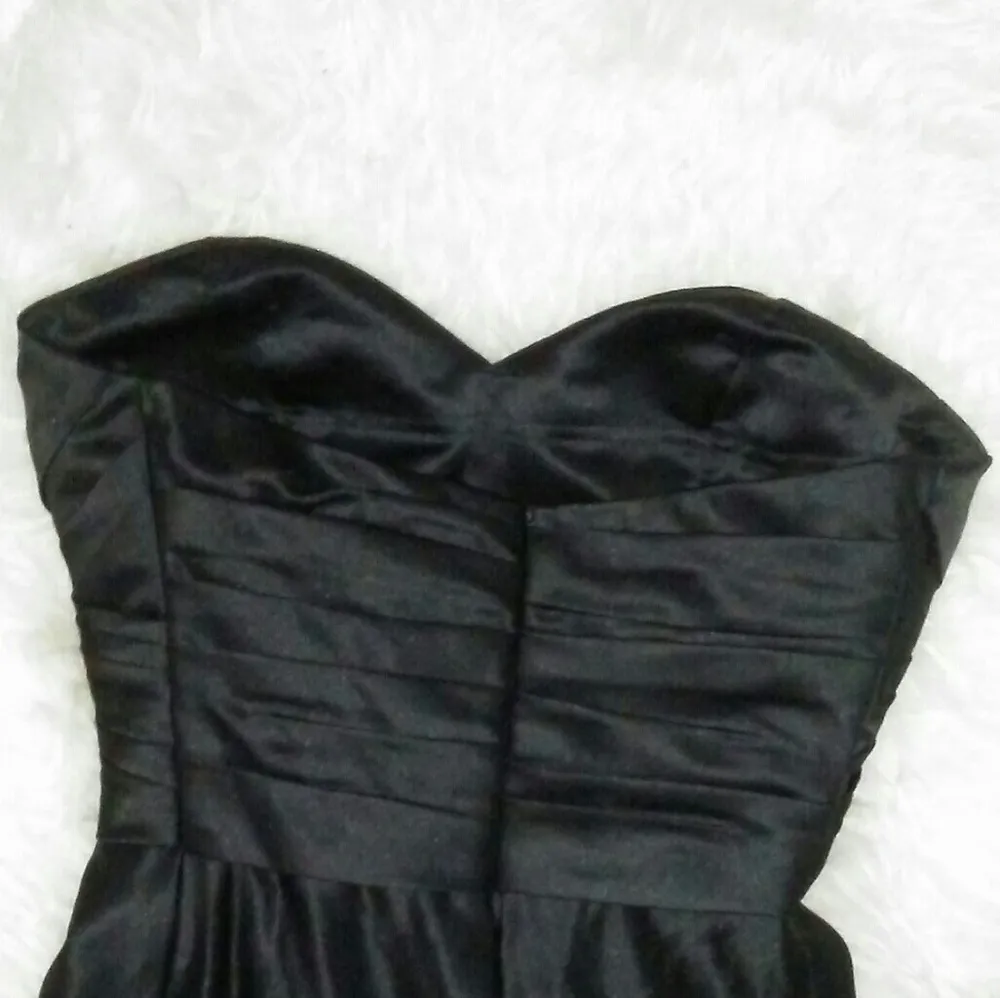 formal satin strapless black dress with pockets women Size 10 - Image 5