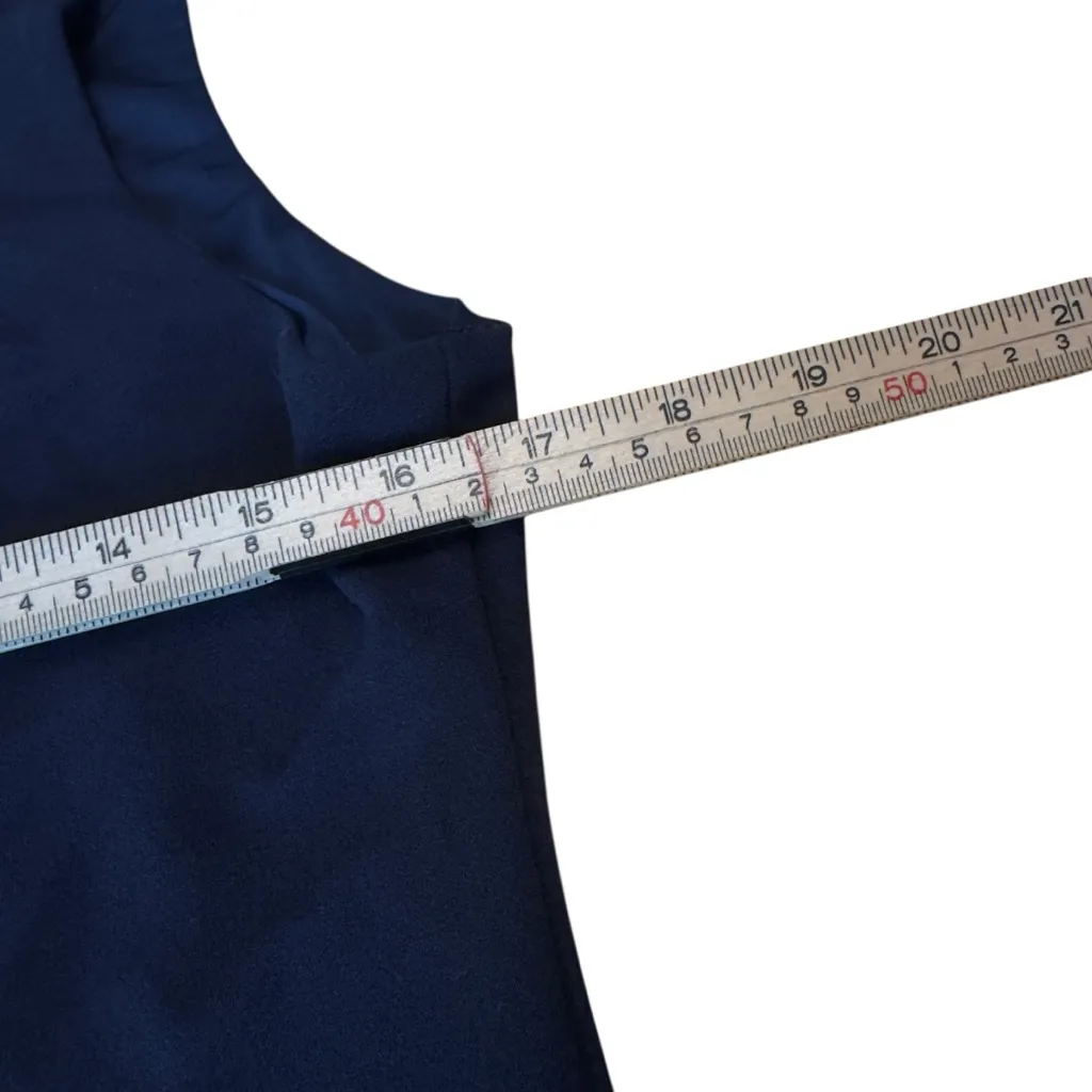 Kittenish Navy Blue Scoop Neck One Piece Swimsuit Large Minimalist Capsule EUC - Image 5