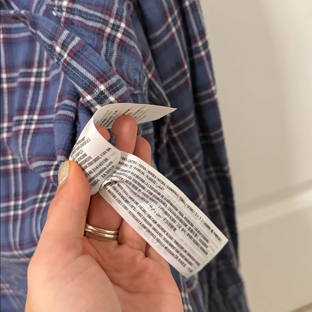 Abercrombie & Fitch Blue Cotton Flannel - Image 7