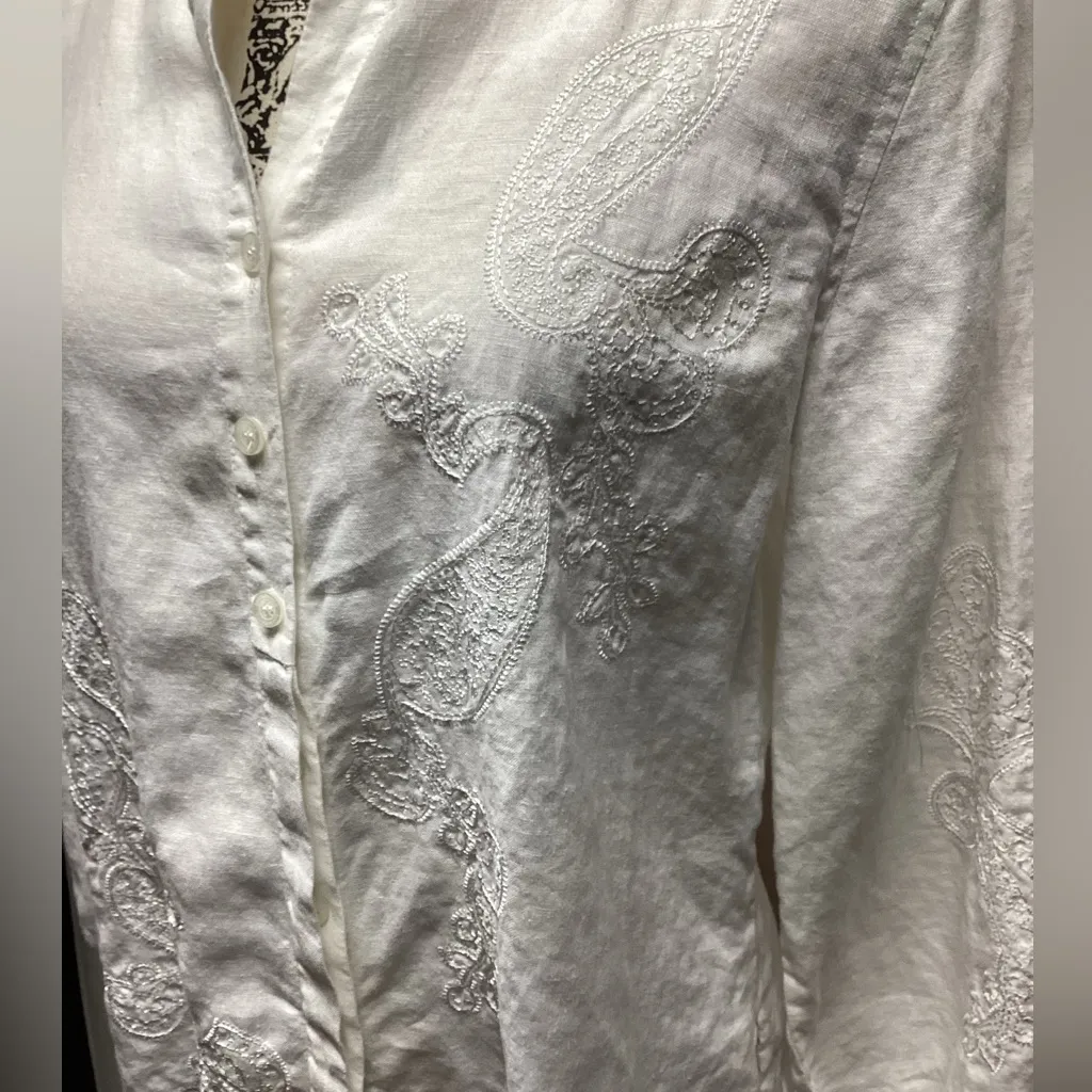 Liz Claiborne linen blouse. Size Medium - Image 6