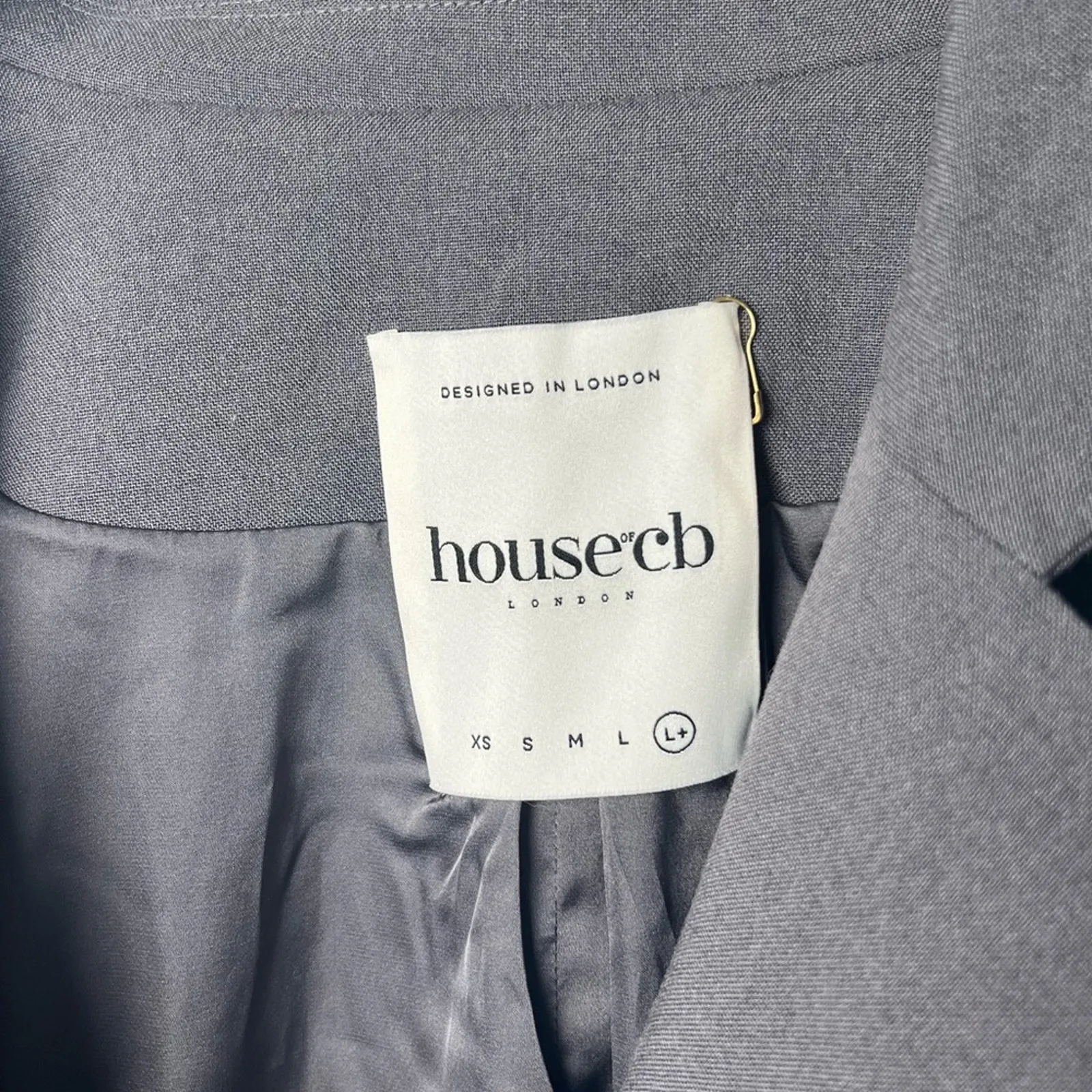 House of CB Aline Dark Grey Oversized Classic Collar Notched Lapel Blazer XL - Image 9