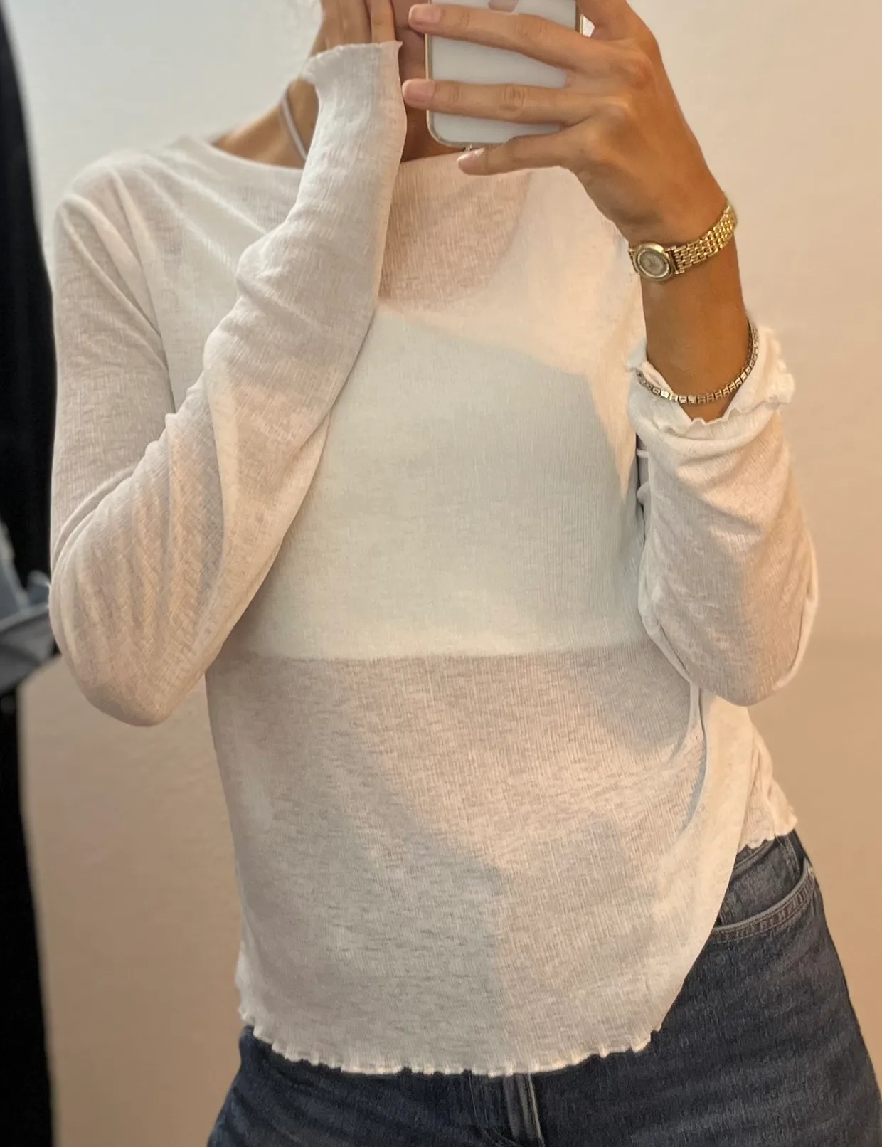 ZARA Sheer White Shirt - Image 3