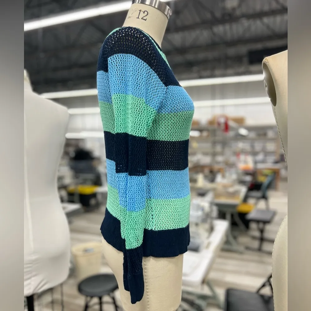 525 America Colorblock Crochet Sweater M - Image 9
