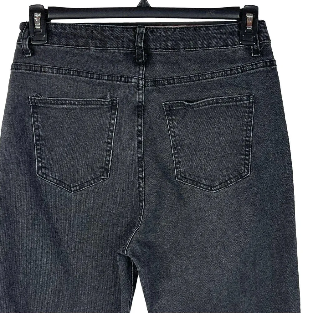 Cotton-On SZ 10 Stretch Mom Jeans 5-Pocket Hi-Rise Zip-Fly Black Wash Womens - Image 6