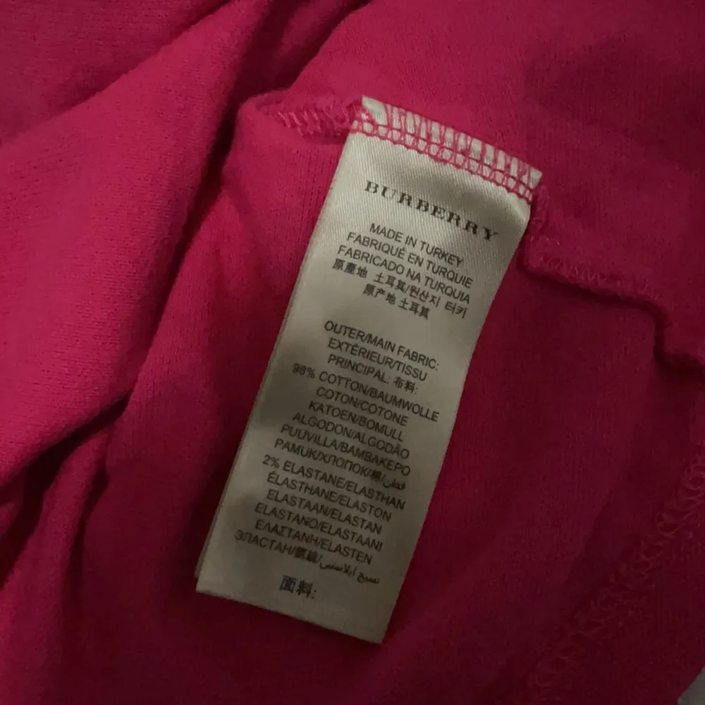 Burberry Brit Hot Pink Pique Polo Shirt Metal Plaque Logo - Image 9