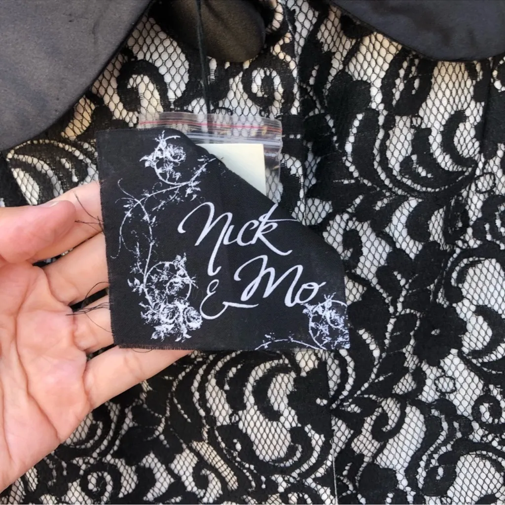 Anthropologie Nick & Mo Boutique NWT Lace Peter Pan Collar 3/4 Sleeve Coat Sz S Black - Image 10