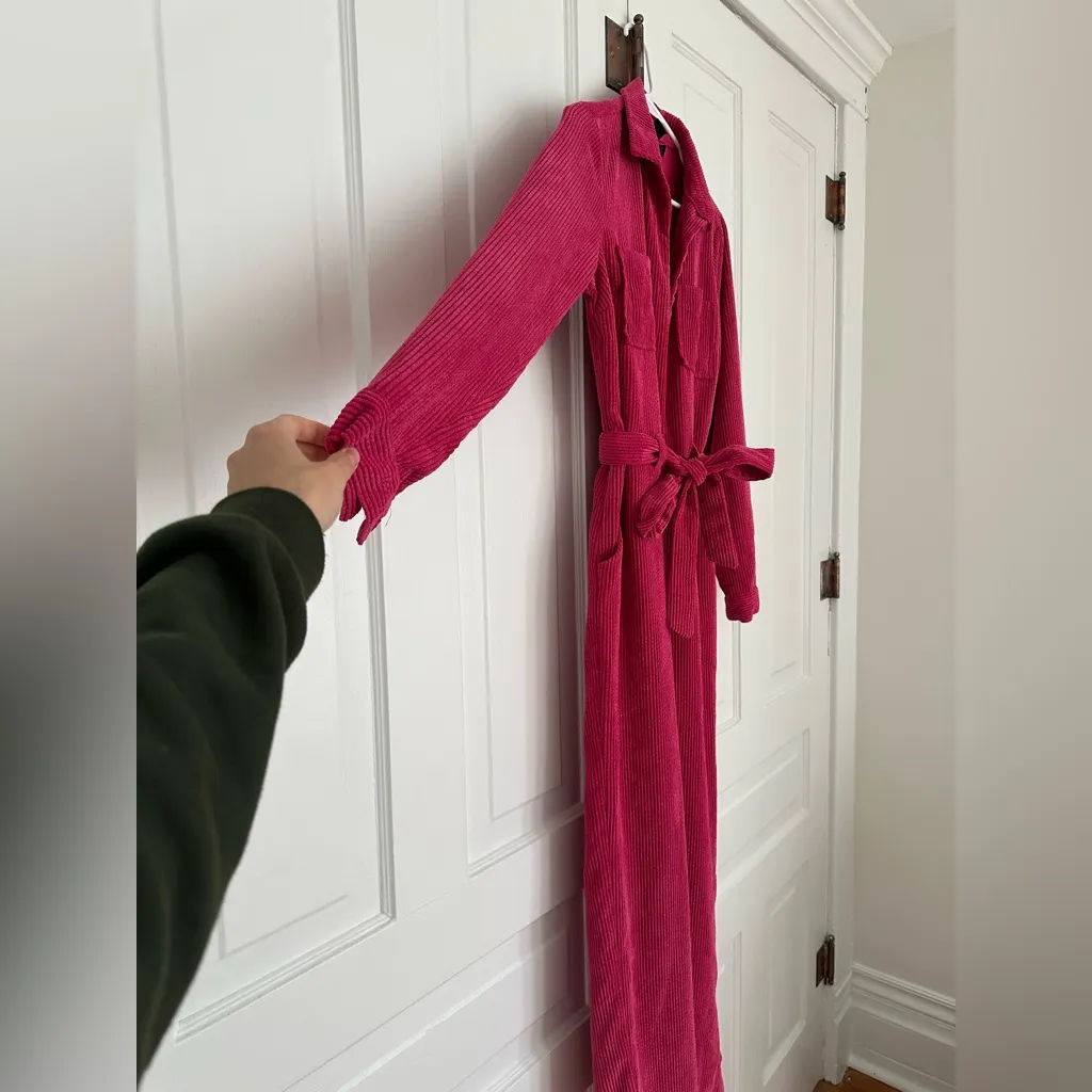 Wild Fable Pink Ribbed Corduroy Jumpsuit • Size XS - Image 3
