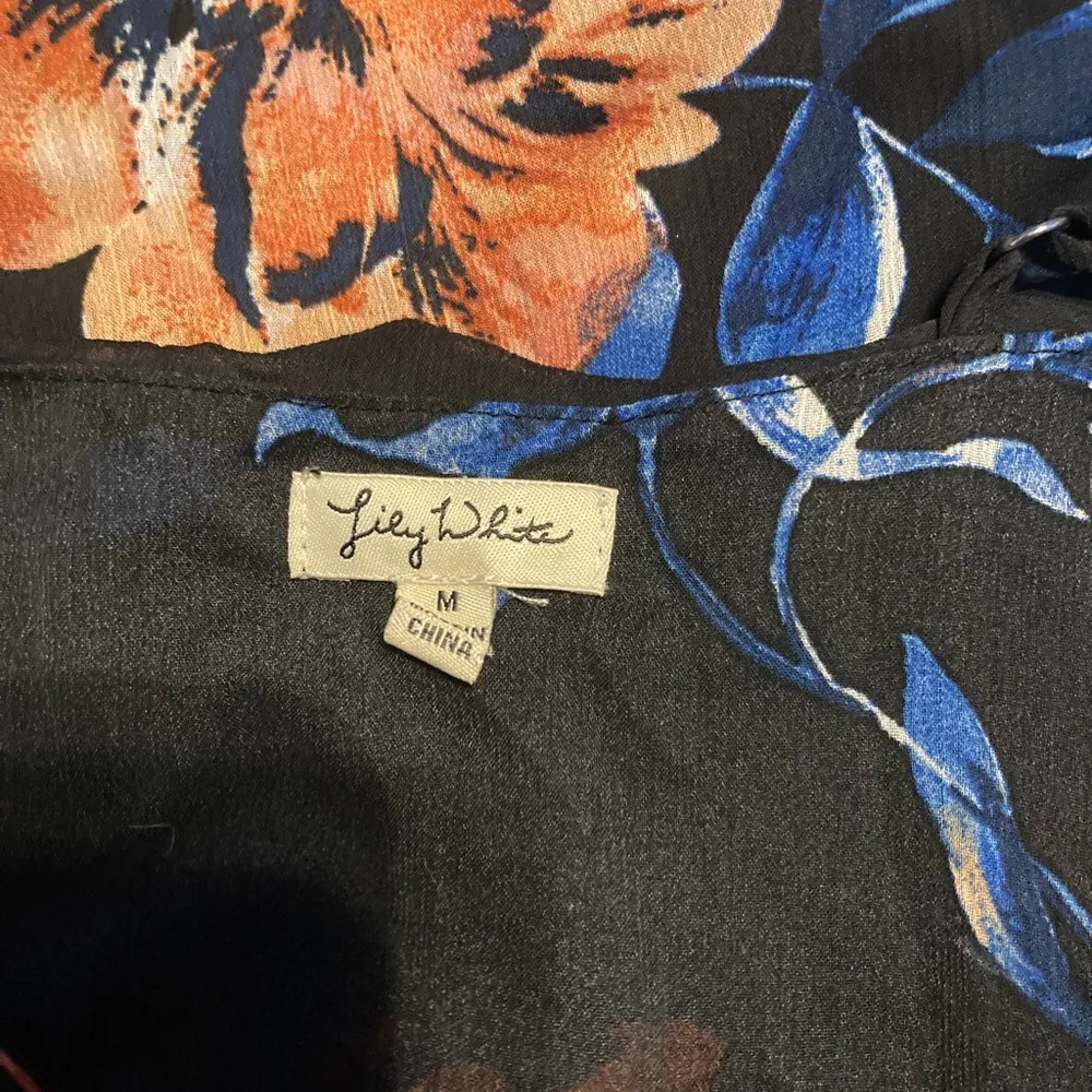 Lily White Black Sheer Floral Tank Top - Image 2