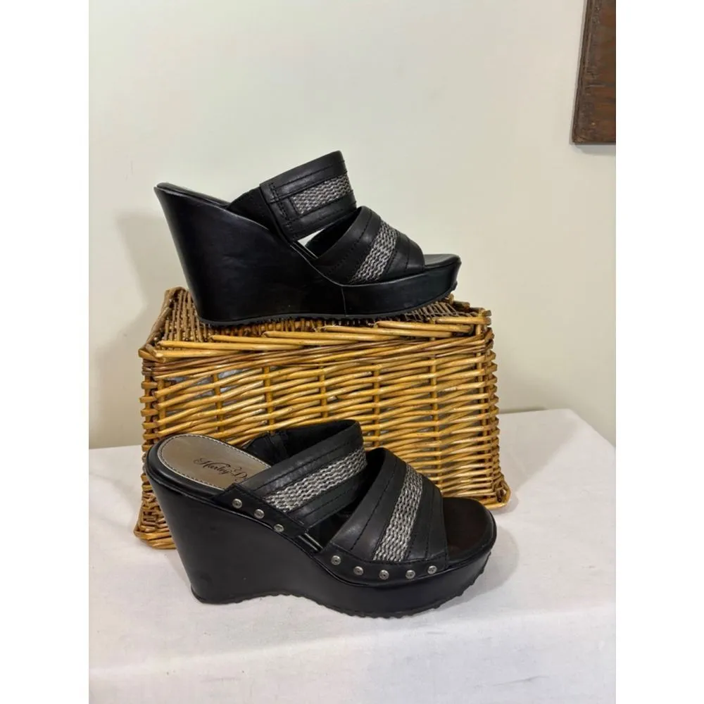Harley Davidson 4 inch wedge sandals size 6.5 - Image 5