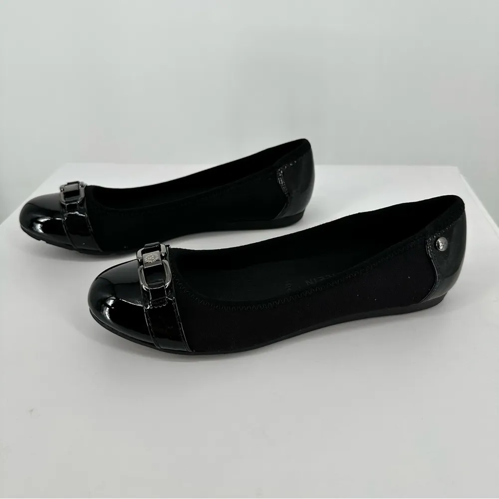 Anne Klein Able Flat Black Patent size 6.5 Round Toe Ballet Slip On - Image 6