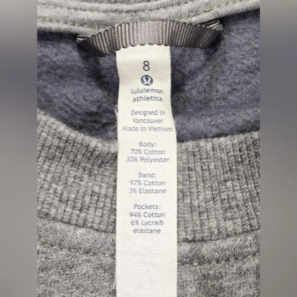 Lululemon Fleece Be True Crew Sweatshirt Gray Size 8 - Image 6