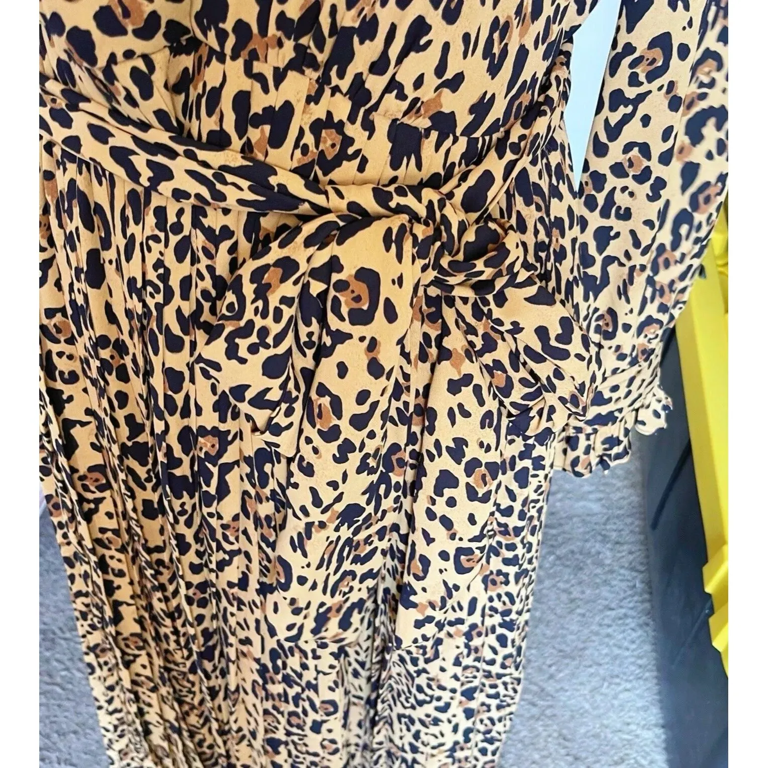 J.Crew Dress Sz 8 Long Sleeve Leopard Animal Print Safari Safari Chic Boho Fall - Image 6