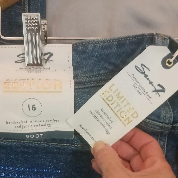 Seven7 Blue Jeans with Rhinestone Accents - Image 3