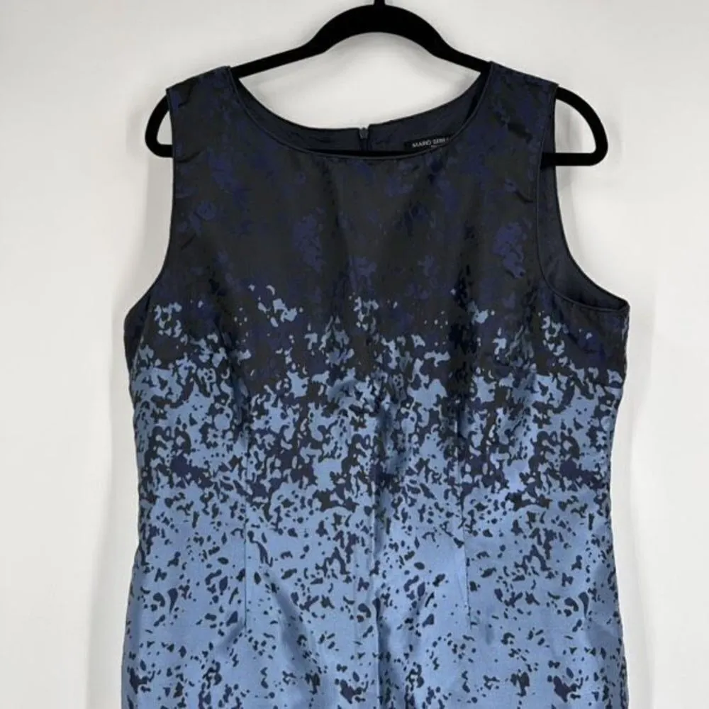 Mario Serrani Womens Sleeveless shimmer‎ Pleated Midi Dress Blue Size 14 Party - Image 5