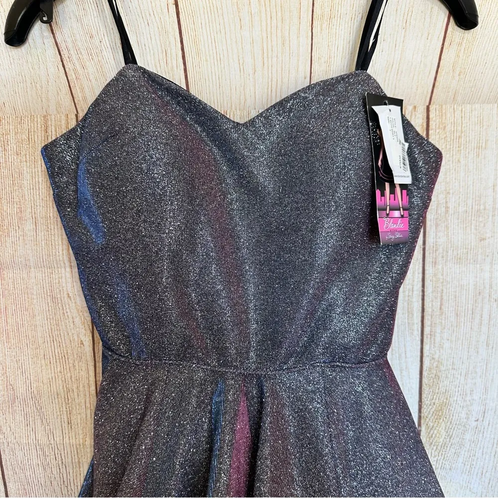 NWT Blondie Nites Party Social Glitter Iridescent Mini Prom Homecoming - Image 4