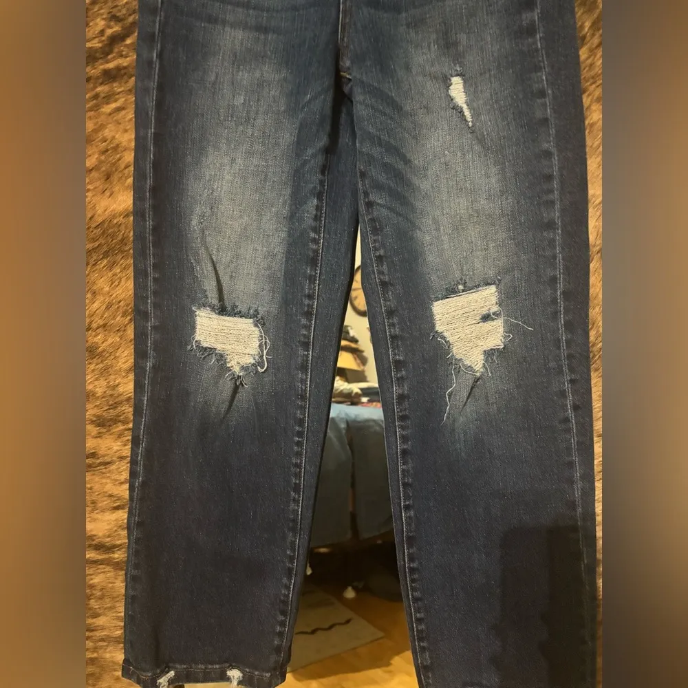 Habitual high rise ankle straight leg jeans haven distressed blue size 25 - Image 3