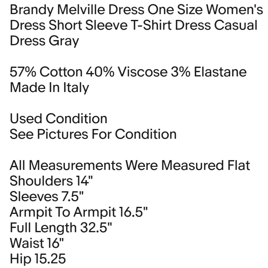 Brandy Melville Dress One Size Women's Dress Short Sleeve T-Shirt Dress Casual  - Image 4