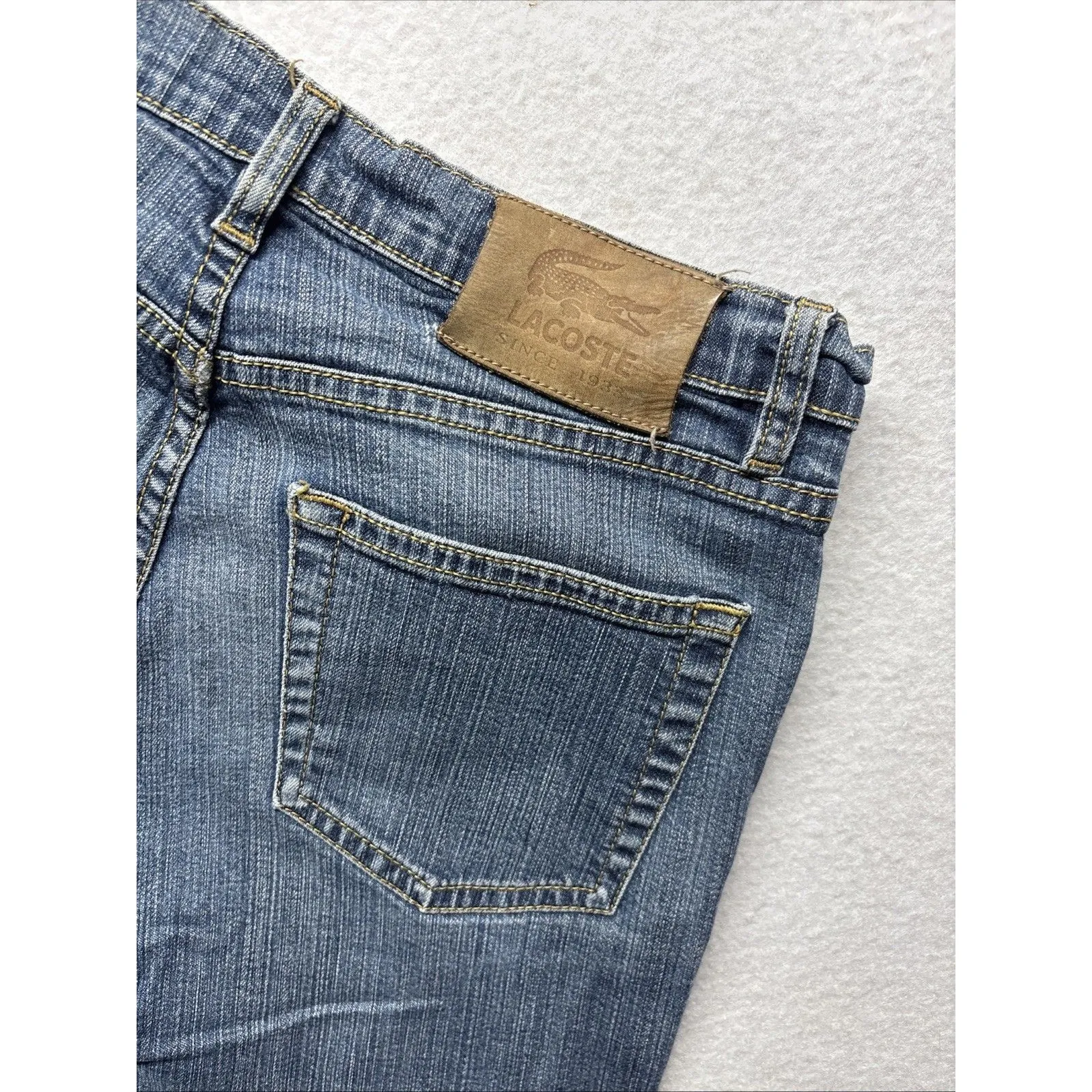 VTG Y2K Lacoste Womens Sz 38 90s 28x31 Bootcut Jeans *flaw - Image 7