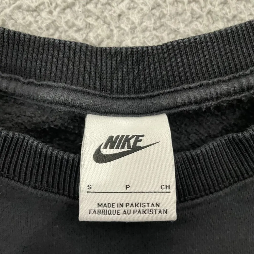 Phoenix Fleece Sweatshirt Women S Black Oversized Middle Swoosh Crewneck - Image 4