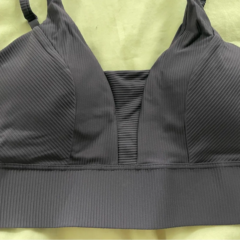 Women's Deep Purple Sports Ribbed Bralette Size M - Image 4