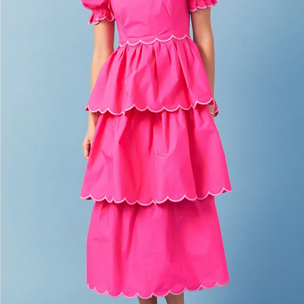 English Factory Fuchsia Tiered Dress - $185 MSRP - Size XS - Image 5