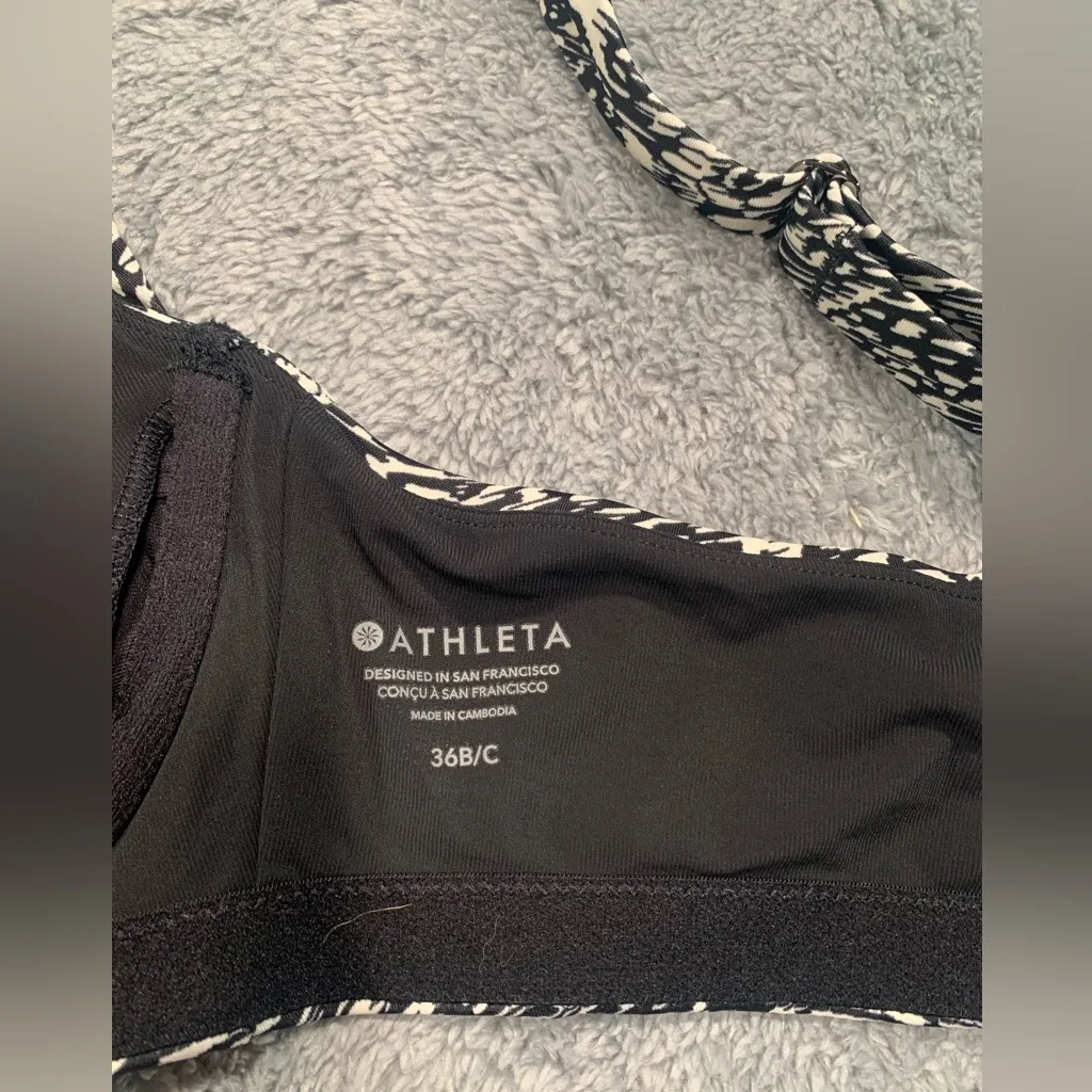 Athleta bondi bikini top black white 36B/C - Image 5