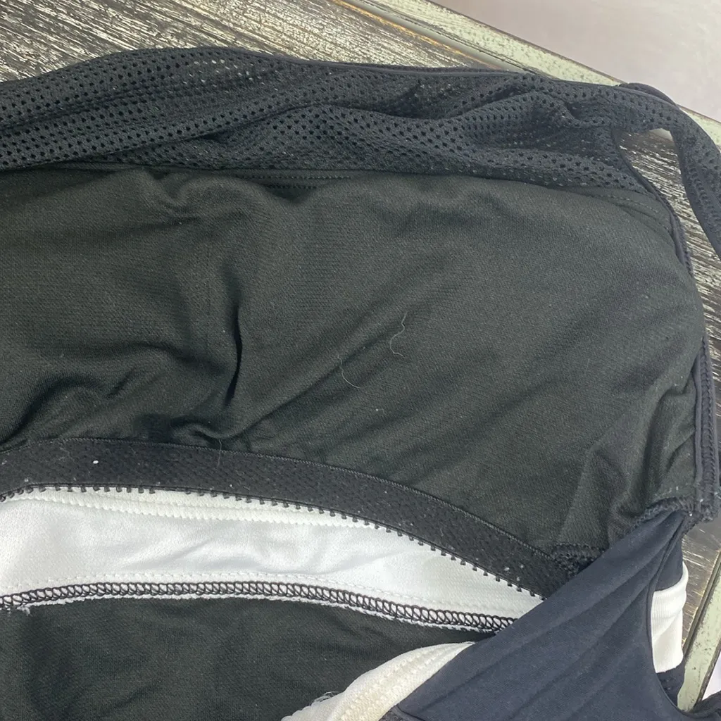 Ralph Lauren Black & White Netted Sheer Cutout 1 Piece Swim Bathing Suit 8 - Image 3