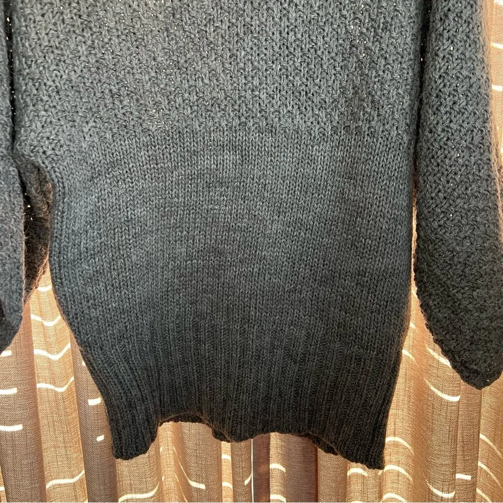 Berretti Gray Knit Turtleneck Batwing Sleeve Sweater Size Large - Image 4