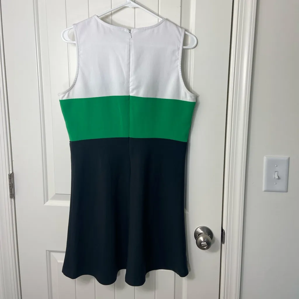 Michael Michael Kors women’s white green‎ black colorblock sleeveless knee dress Green Size 10P - Image 5