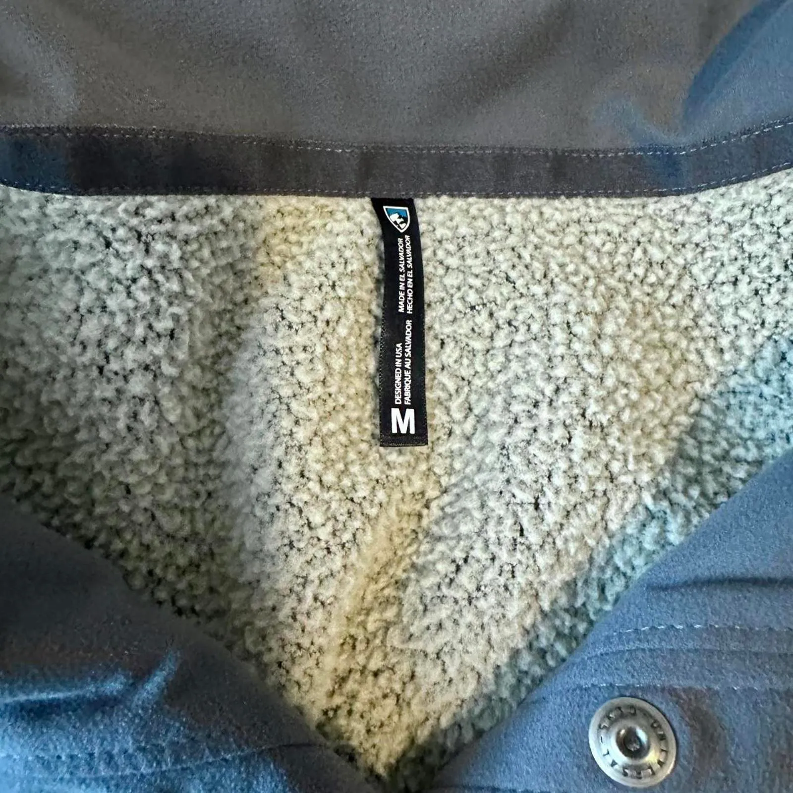 Kuhl women’s Avalon fleece quarter button gray Sherpa pullover - Image 4