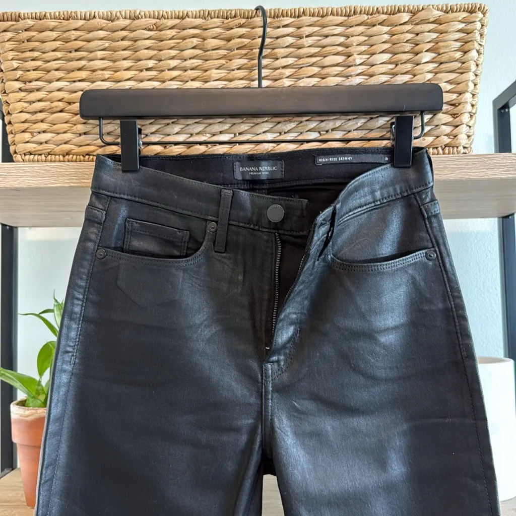 Banana Republic High-Rise Skinny Waxed Shiny Jeans, 26 - Image 7