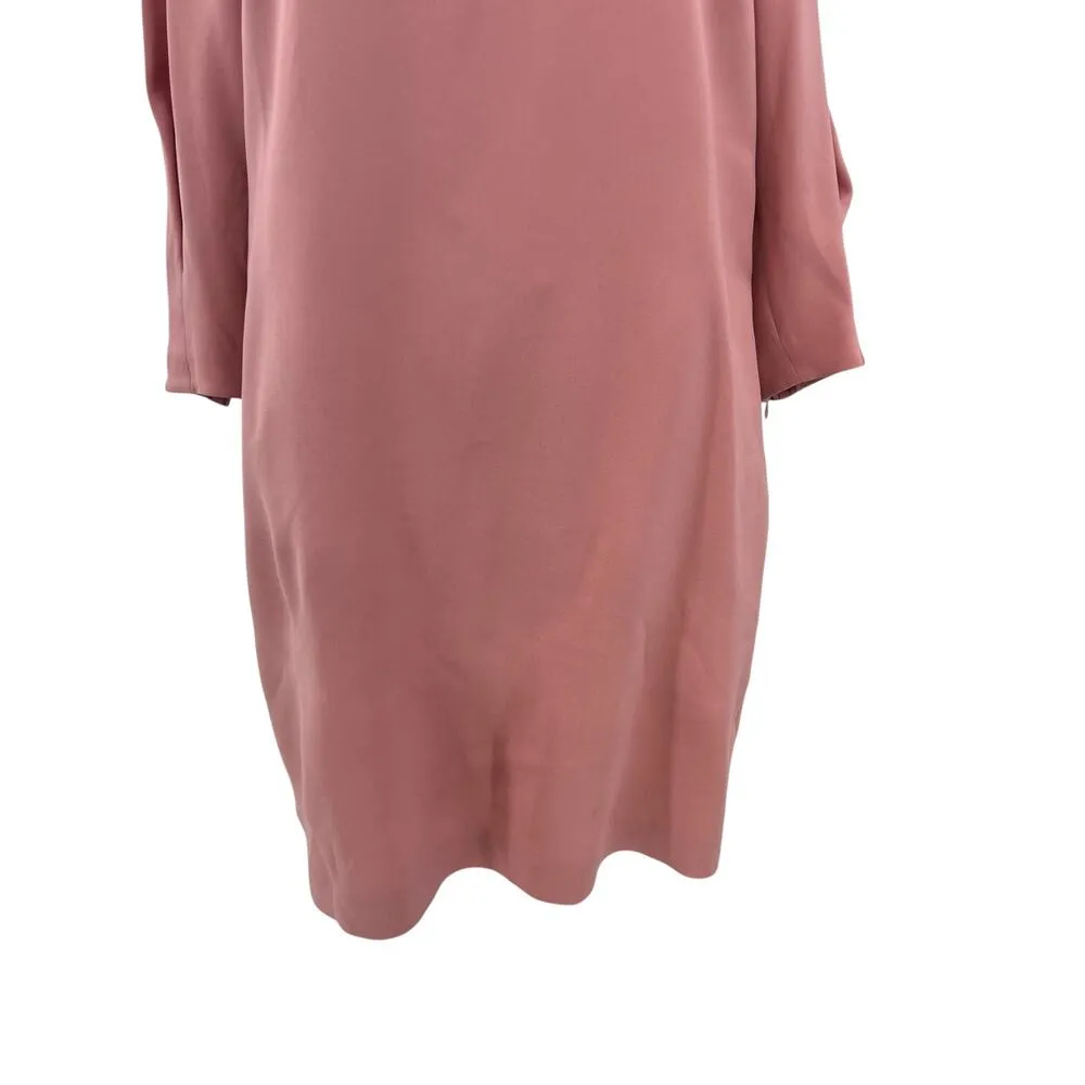 Lafayette 148 New York Pink Rosette Caddie Finesse Crepe Shift Dress Size Medium - Image 5