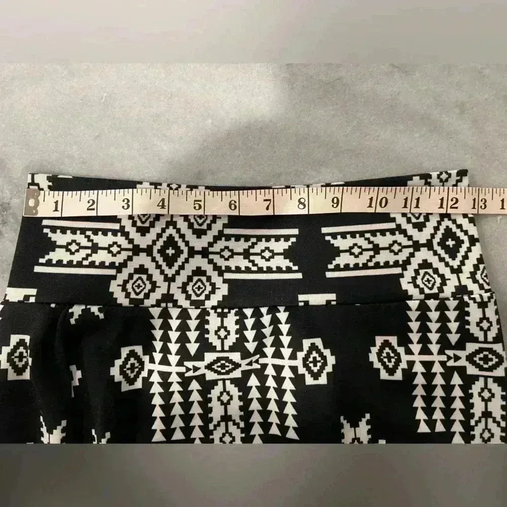 Charlotte Russe Black Cream Aztec Print Stretchy Pencil Skirt Midi Size Medium - Image 6