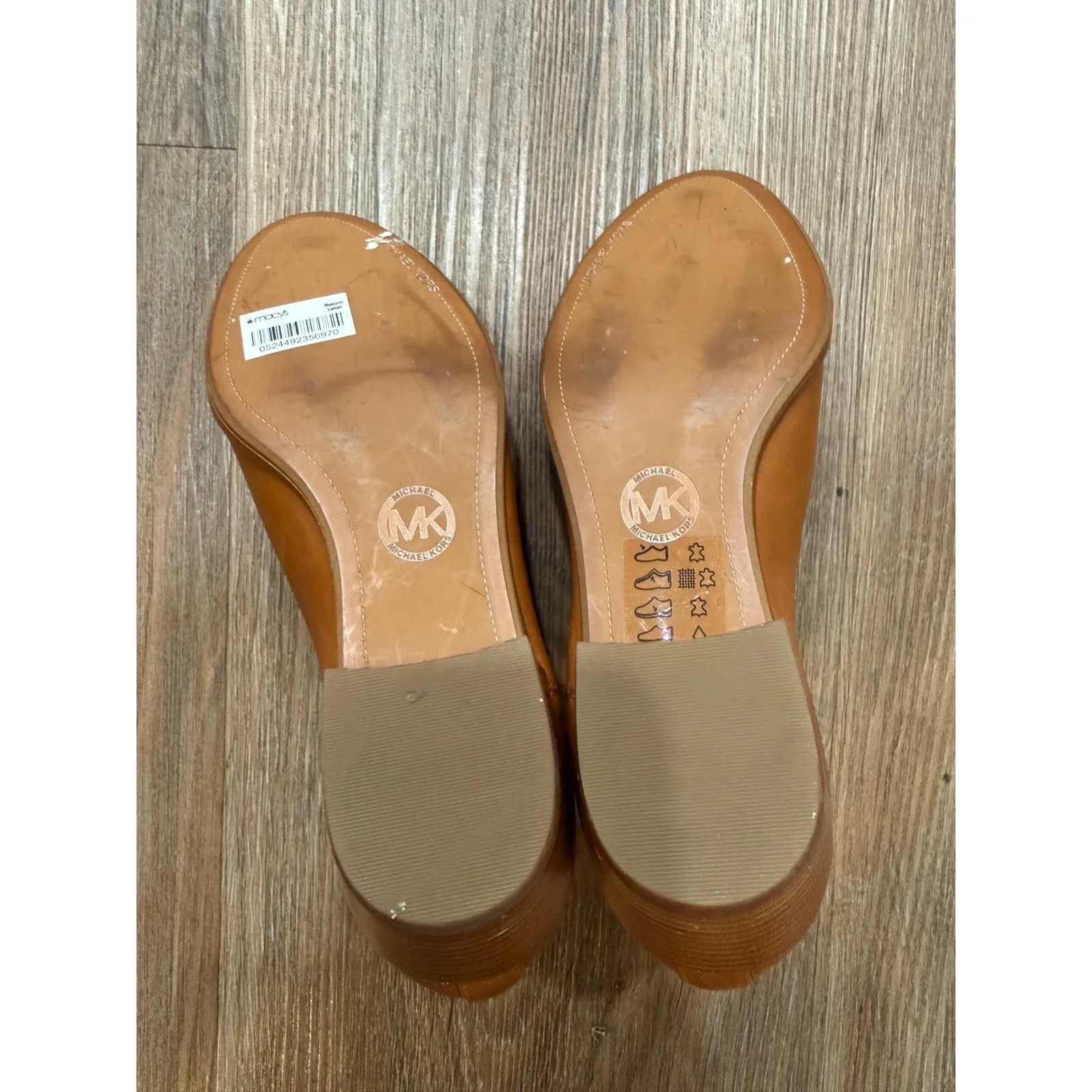 Michael Kors Womens Leather Ankle Boots Tan Brown Chelsea Shaw flat bootie - Image 8