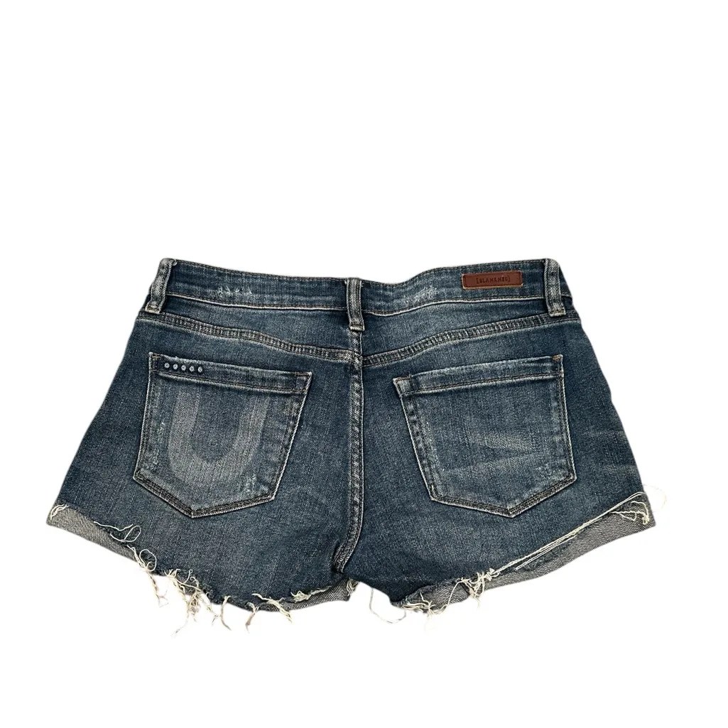 BLANK NYC FULTON DENIM BLUE DISTRESSED ROLL UP JEAN SHORTS 25 - Image 5